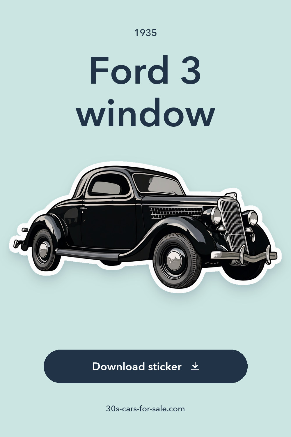 1935 Ford 3 window sticker preview