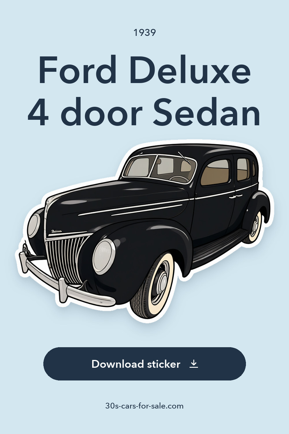 1939 Ford Deluxe 4 door Sedan sticker preview