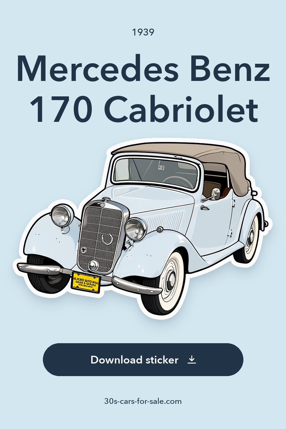 1939 Mercedes Benz 170 Cabriolet sticker preview