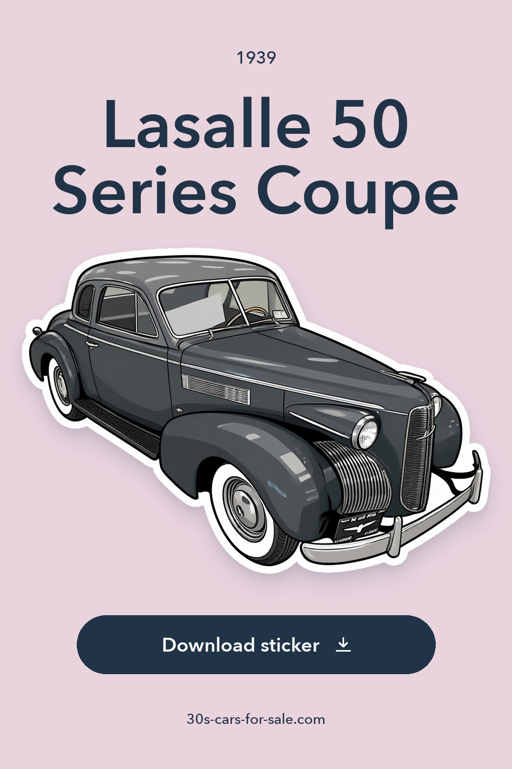 1939 Lasalle 50 Series Coupe sticker preview