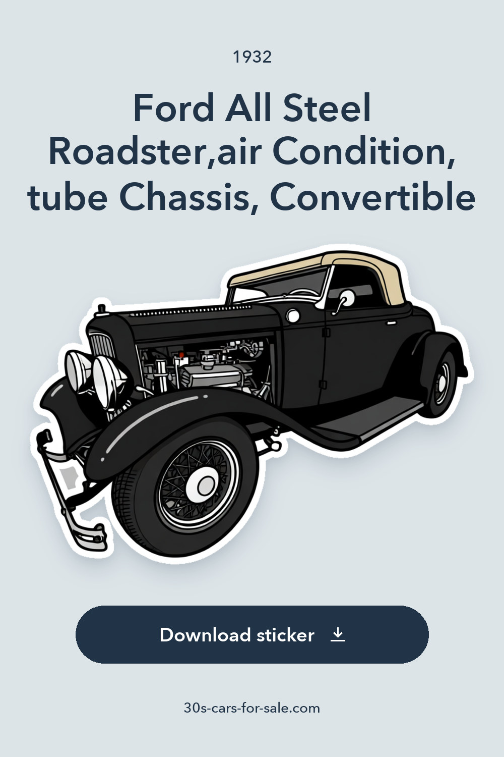 1932 Ford All Steel Roadster,air Condition, tube Chassis, Convertible sticker preview